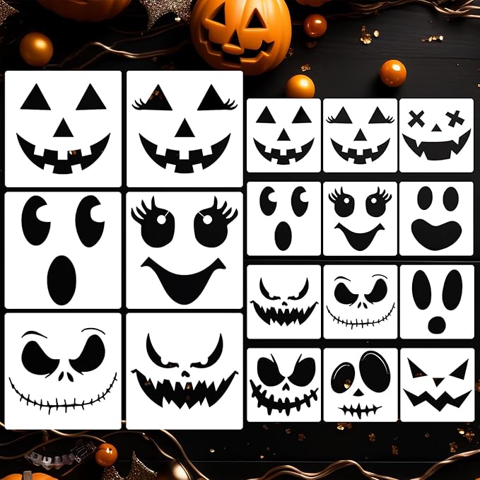 Pumpkin Face Stencils for Painting Halloween Stencils Ghost Face Stencil