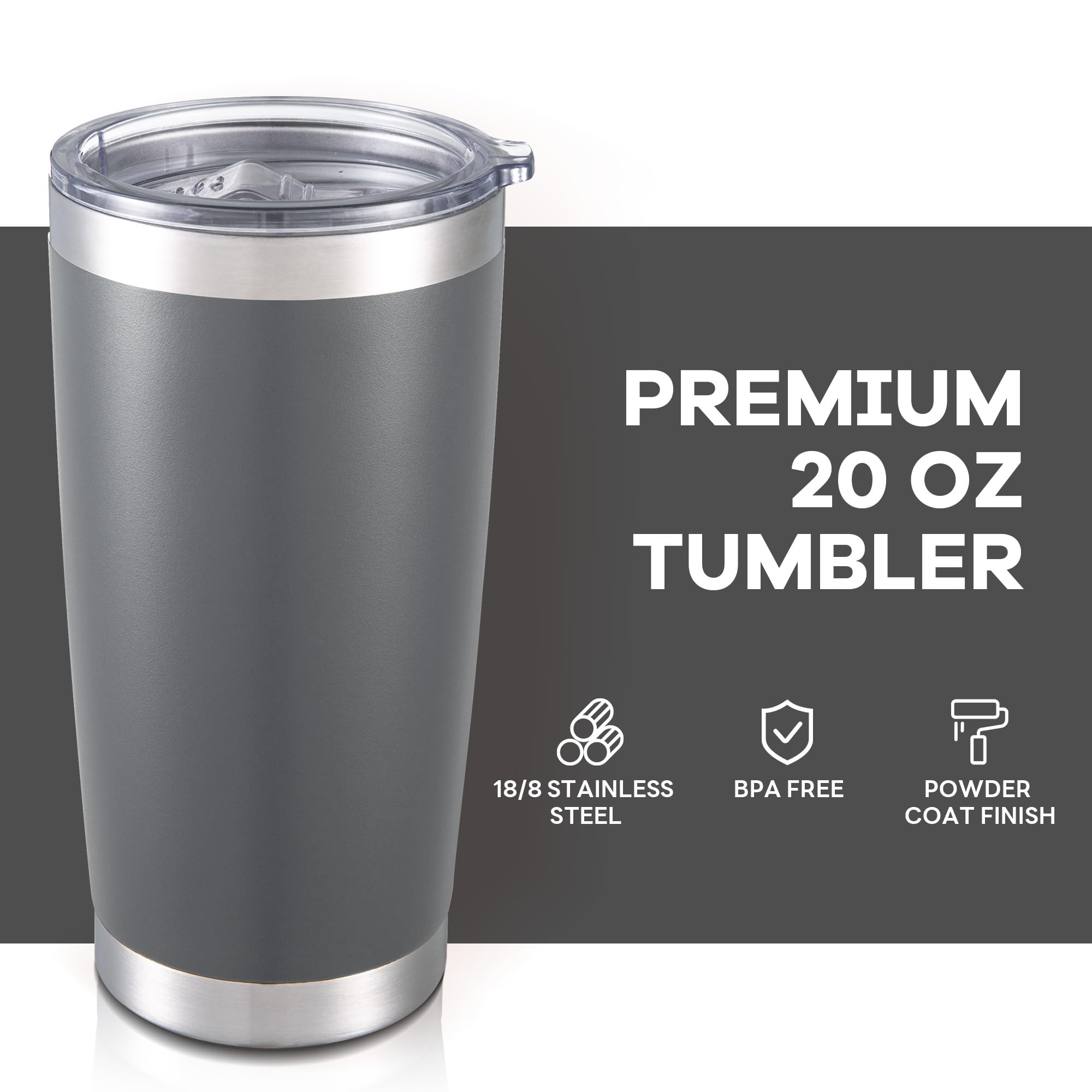 20 oz Tumbler with Lid Stainless Steel Insulated Tumblers Bulk Cups Mug