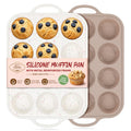 Vinino 2Pack Silicone Muffin Pans for Baking with Metal Reinforced Frame, 12 Cups Regular Size Nonstick Silicone Cupcake Pan, BPA Free Oven Dishwasher Safe Baking Mold for Muffins Cupcakes