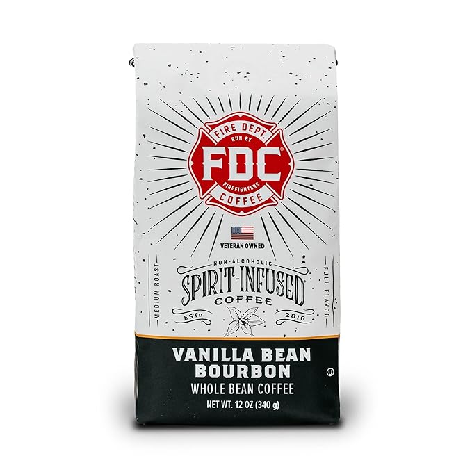 Fire Department Coffee Vanilla Bourbon Infused Ground Coffee - 12 oz