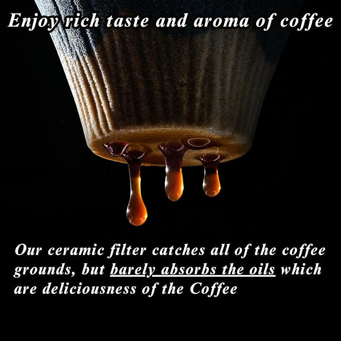 Ceramic Reusable Coffee Filter Dripper Paperless Sustinable Mt. Fuji Made in Japan (Blue Green)