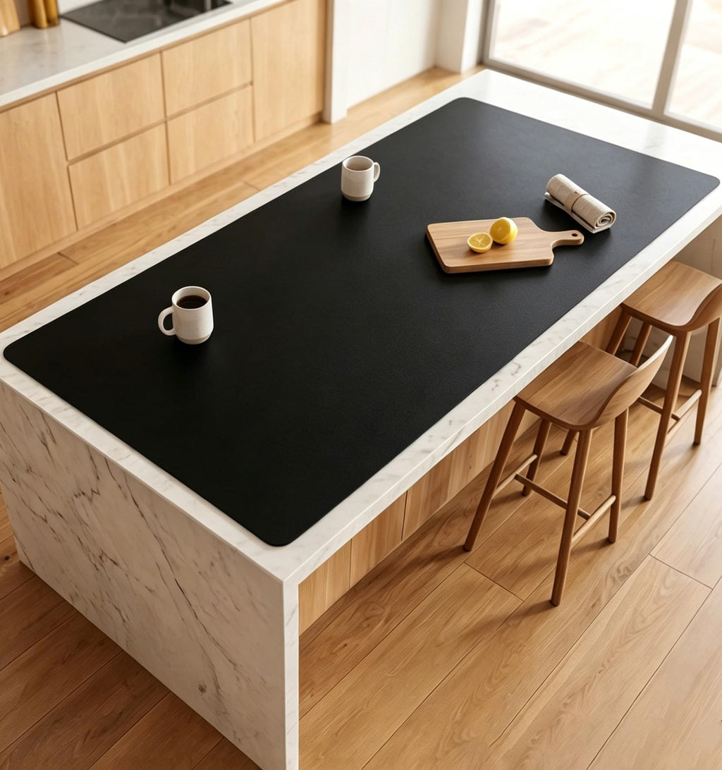 47.2"x23.6"(120cmx60cm) Large Silicone Mat for Kitchen Counter, Non-Slip Heat Resistant Countertop Protector, Waterproof Multipurpose Mat for Kitchen Island, Light Gray