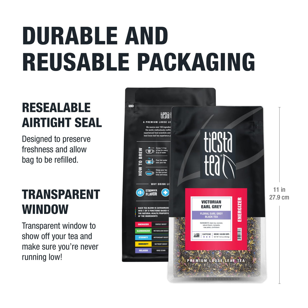 Tiesta Tea Victorian Earl Grey Loose Leaf Floral Earl Grey Black Tea 16oz