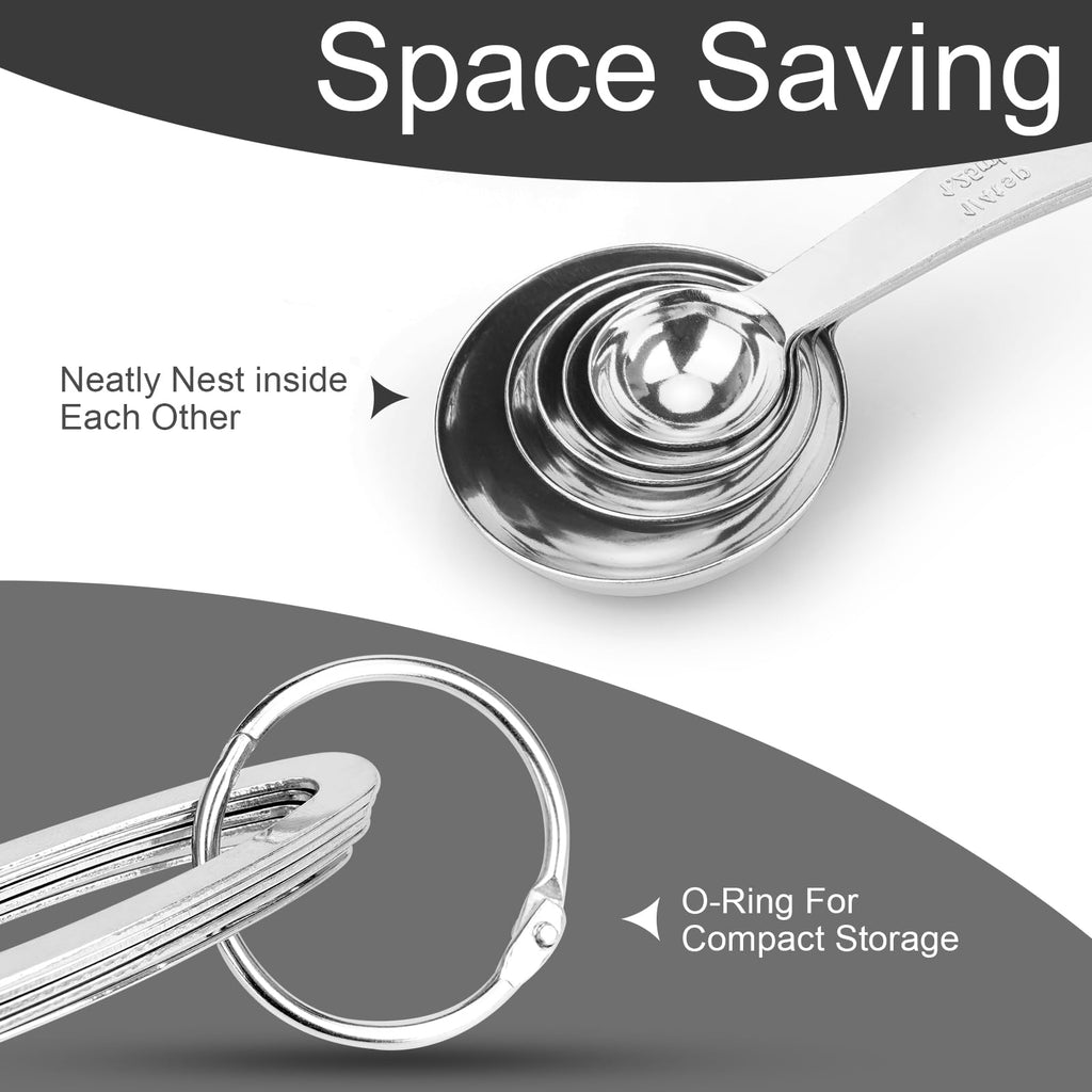 5pcs Measuring Spoon Set, Heavy Duty Stainless Steel
