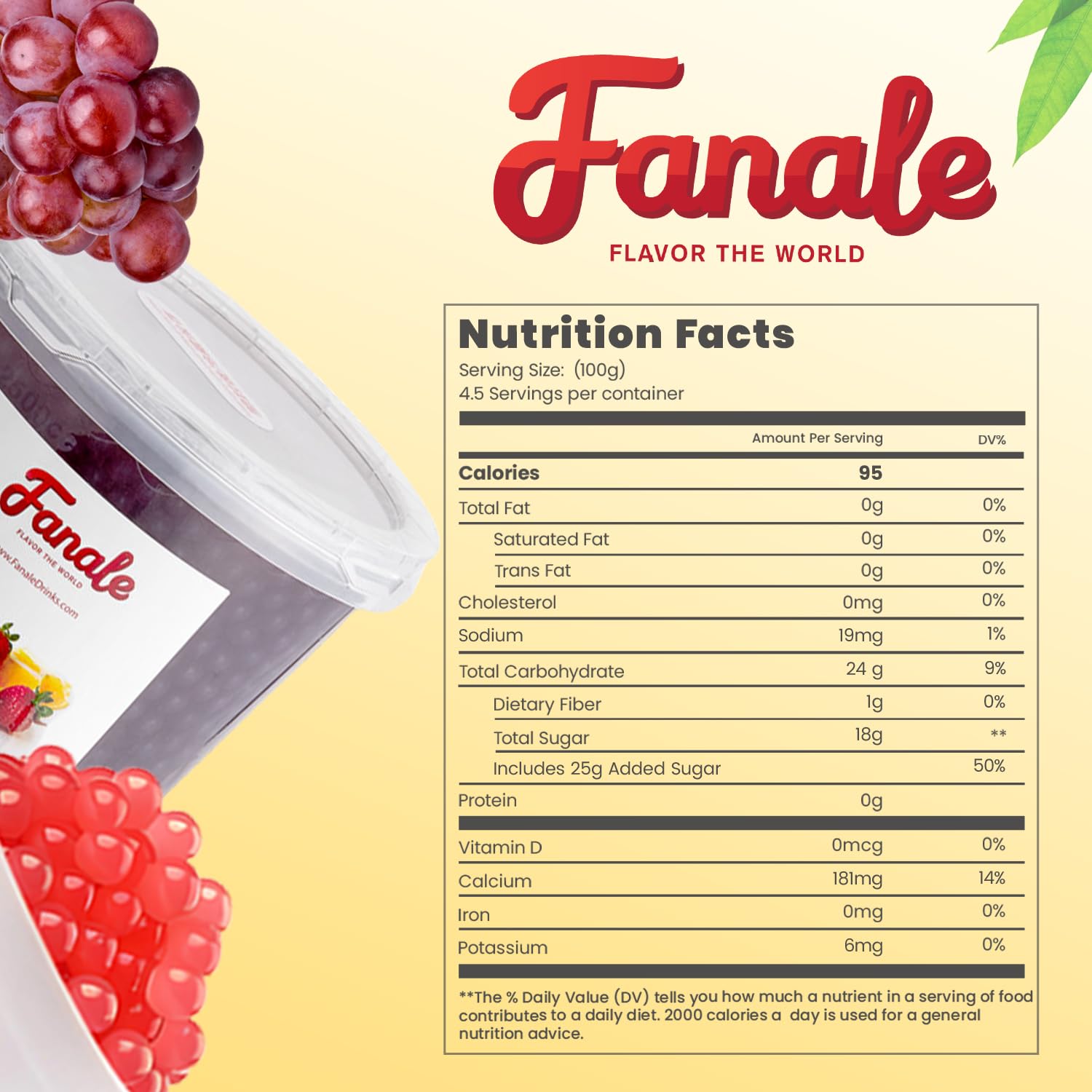 Fanale Grape Popping Boba Pearls for Bubble Tea and Drinks, 7 Pounds
