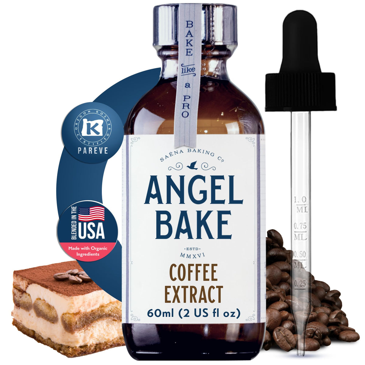 Angel Bake Pure Bulgarian Rose Extract for Baking, Lattes, Tea, 2 oz