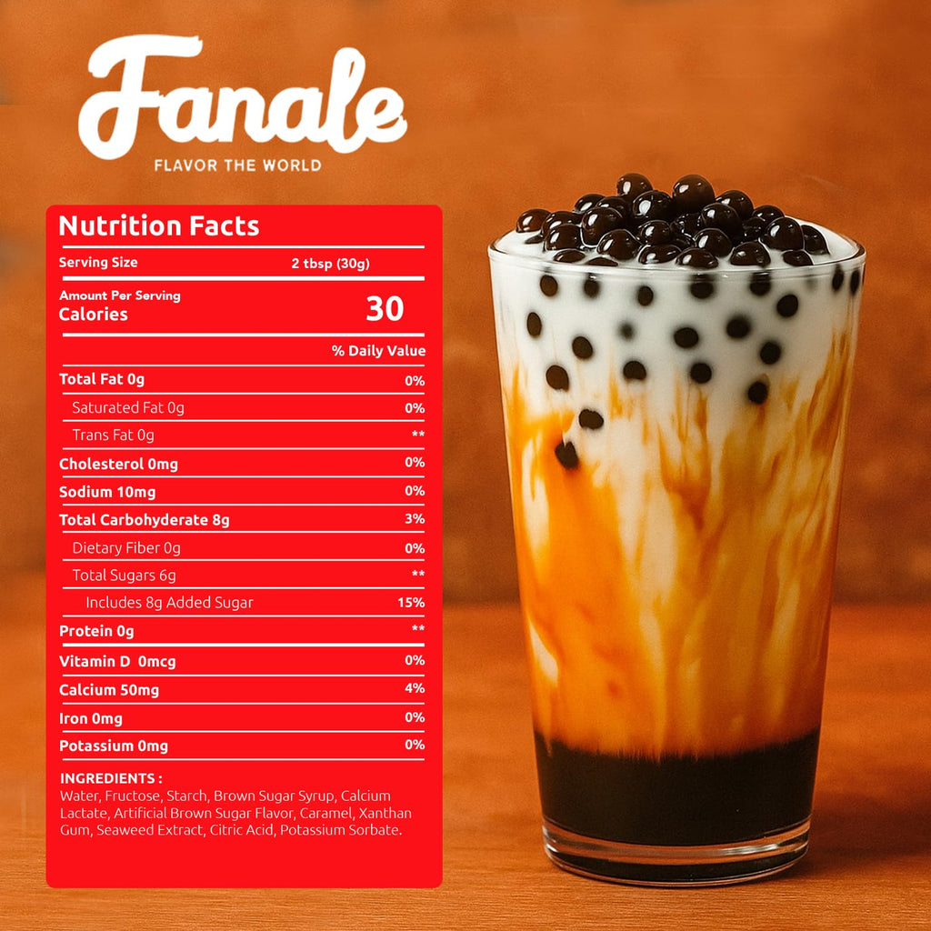 Fanale Brown Sugar Popping Boba Pearls for Bubble Tea and Drinks, 1 Pound
