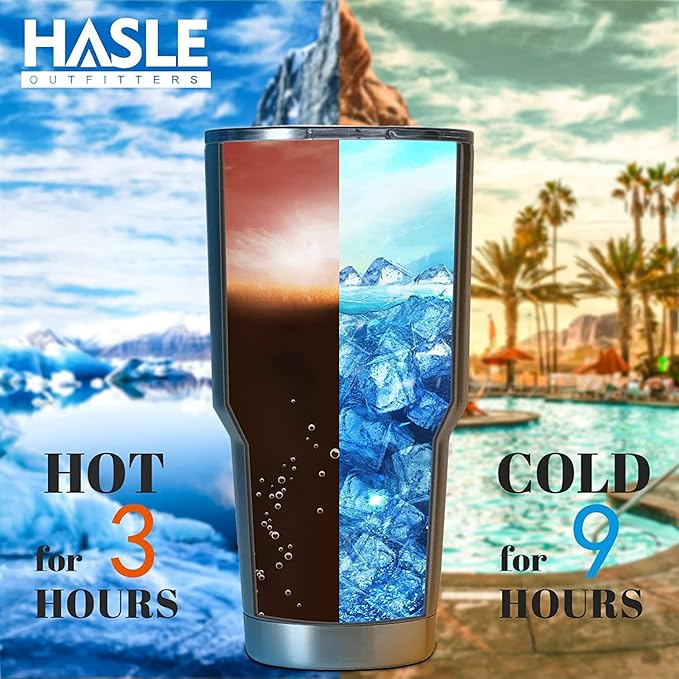 HASLE OUTFITTERS 30oz Stainless Steel Tumbler, Double Wall Vacuum Insulated Travel Mug Tumbler, Durable Insulated Coffee Mug, Gift Box Set (Red, 12)