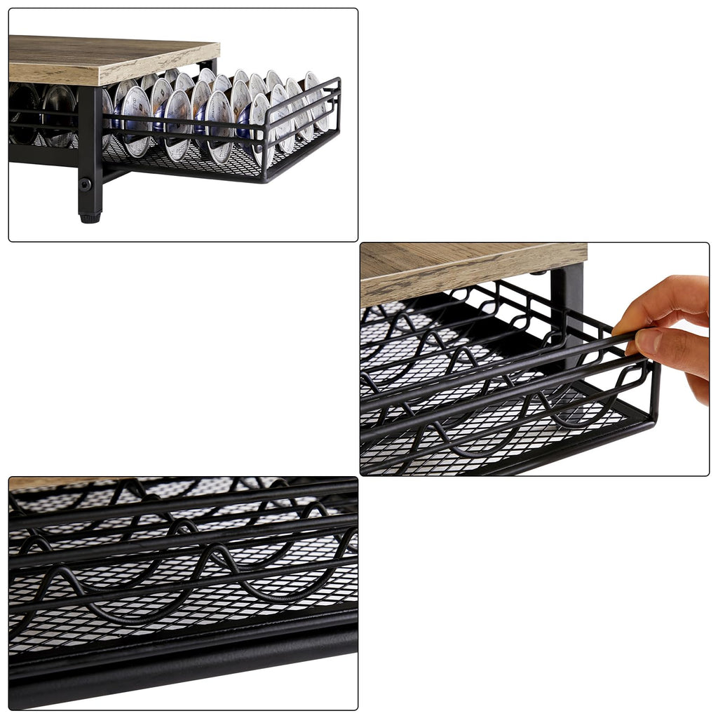 IBUYKE Coffee Pod Drawer Holder for Nespresso Vertuo Pods,Greige TCJ101Y
