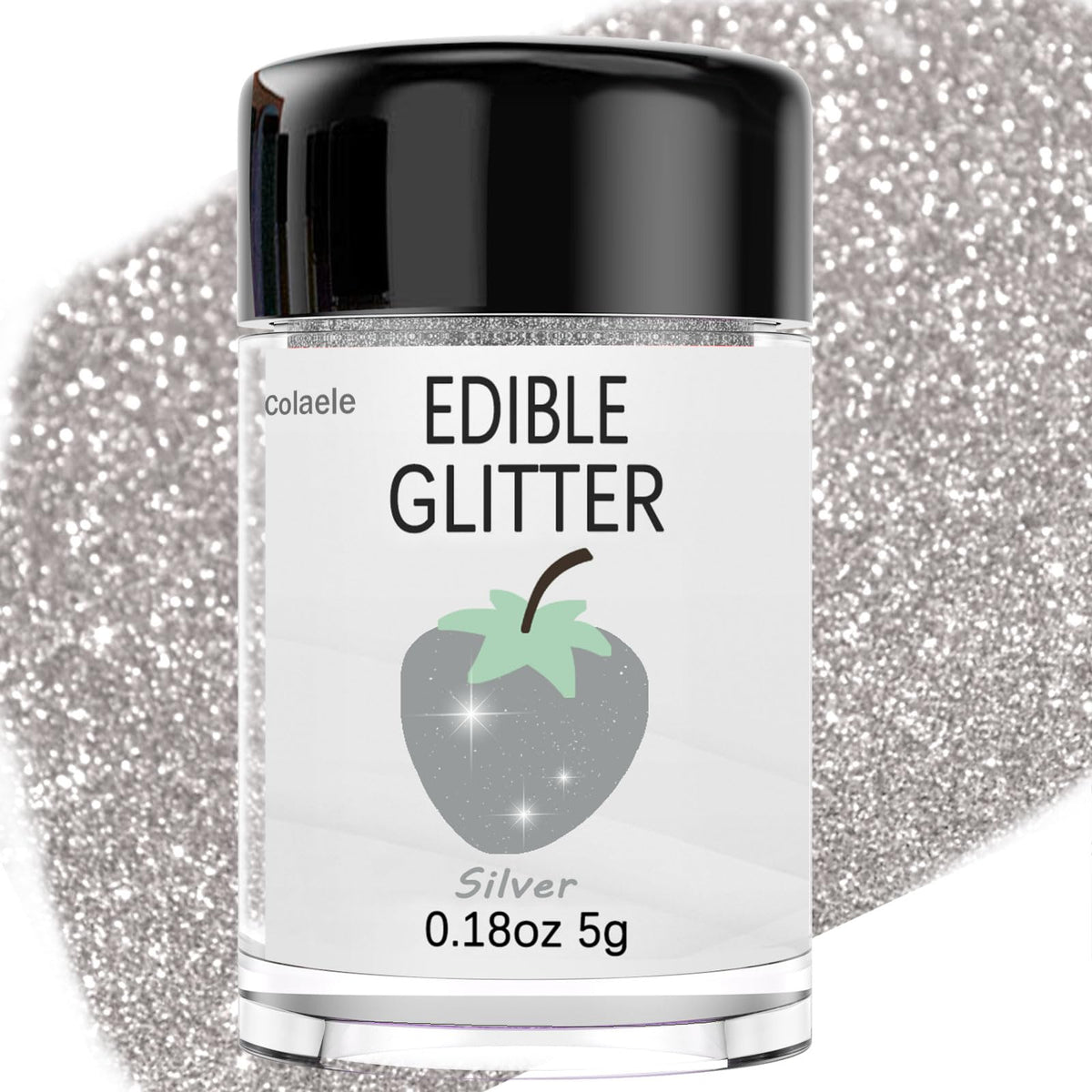 Edible Glitter for Cakes Drinks Luster Dust Set - Colaele 10 Colors Shimmering Disco Glitter Food Grade Metallic Food Coloring Powder Sprinkling for Strawberries, Chocolates, Fondant, Pops, Vegan