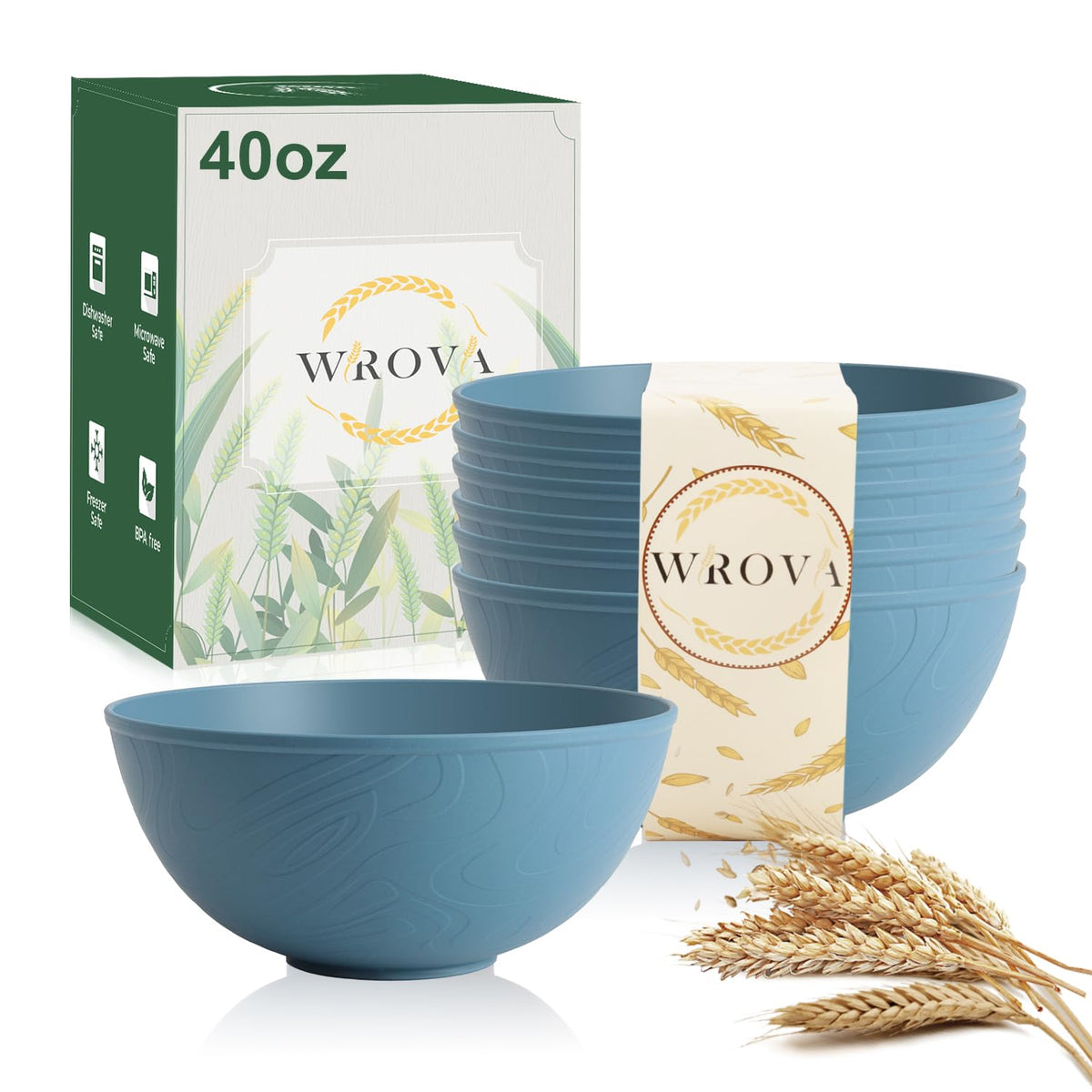 Wrova Mini Wheat Straw Bowls Set of 6, Unbreakable Snack Bowls for Kids