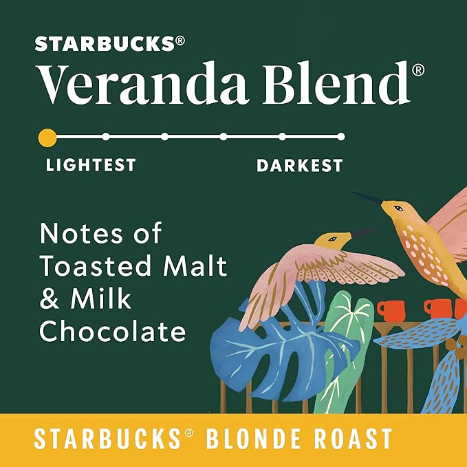 Starbucks Veranda Blend Light Blonde Roast Ground Coffee, 18 Ounce (Pack of 6)