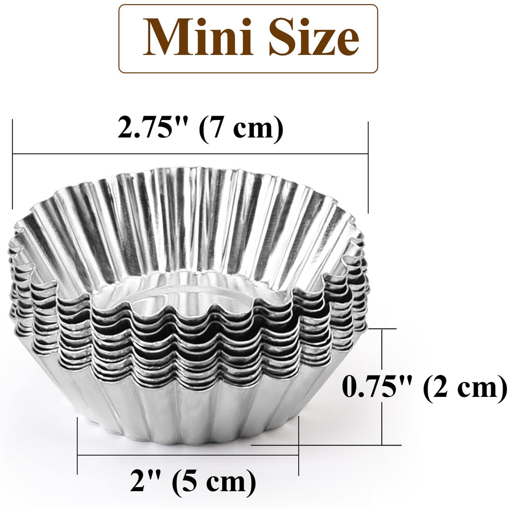 Tosnail 50 Pieces Aluminum Egg Tart Mold Small Tart Pie Tin Mini Cupcake Cake Muffin Cookie Mold Baking Cups