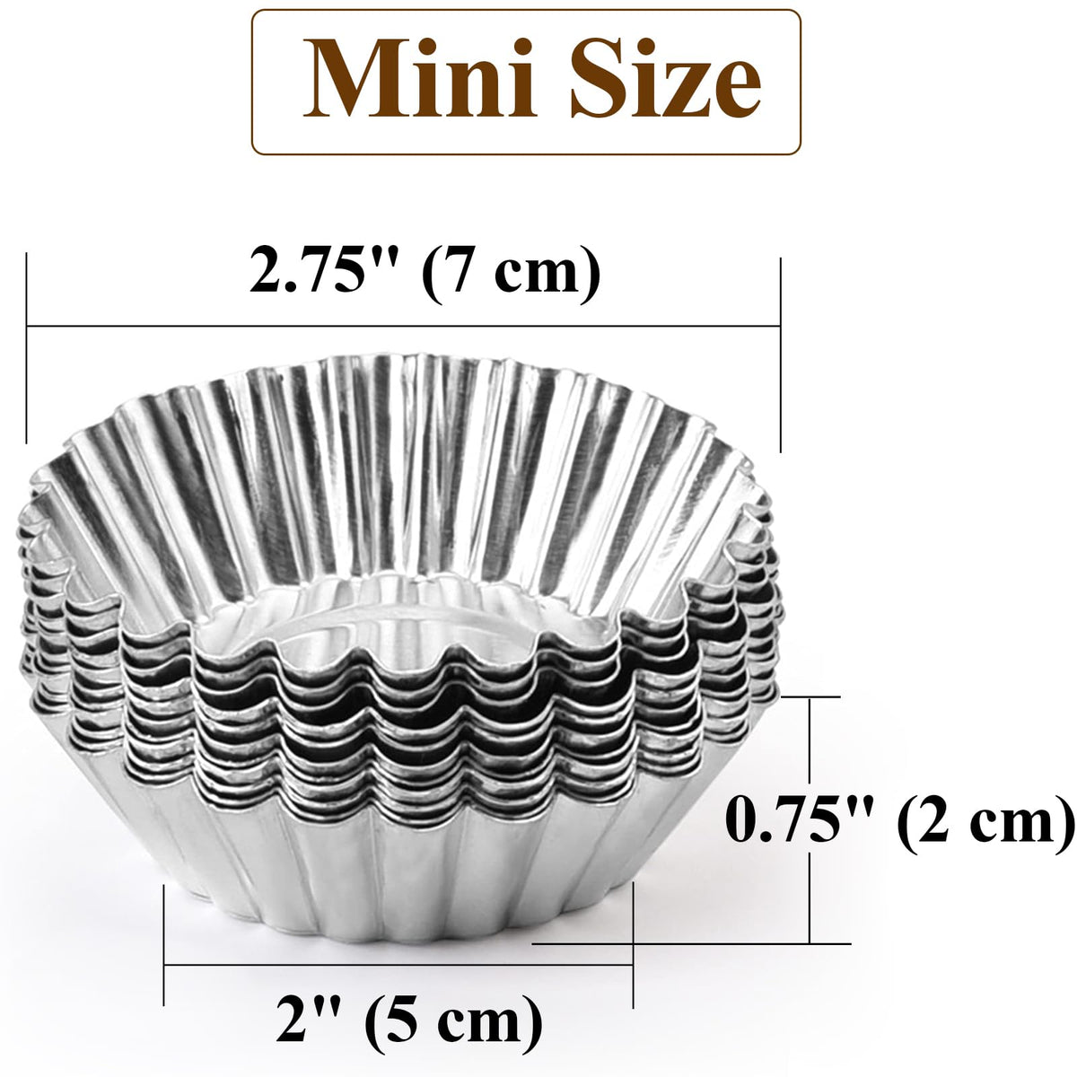 Tosnail 50 Pieces Aluminum Egg Tart Mold Small Tart Pie Tin Mini Cupcake Cake Muffin Cookie Mold Baking Cups
