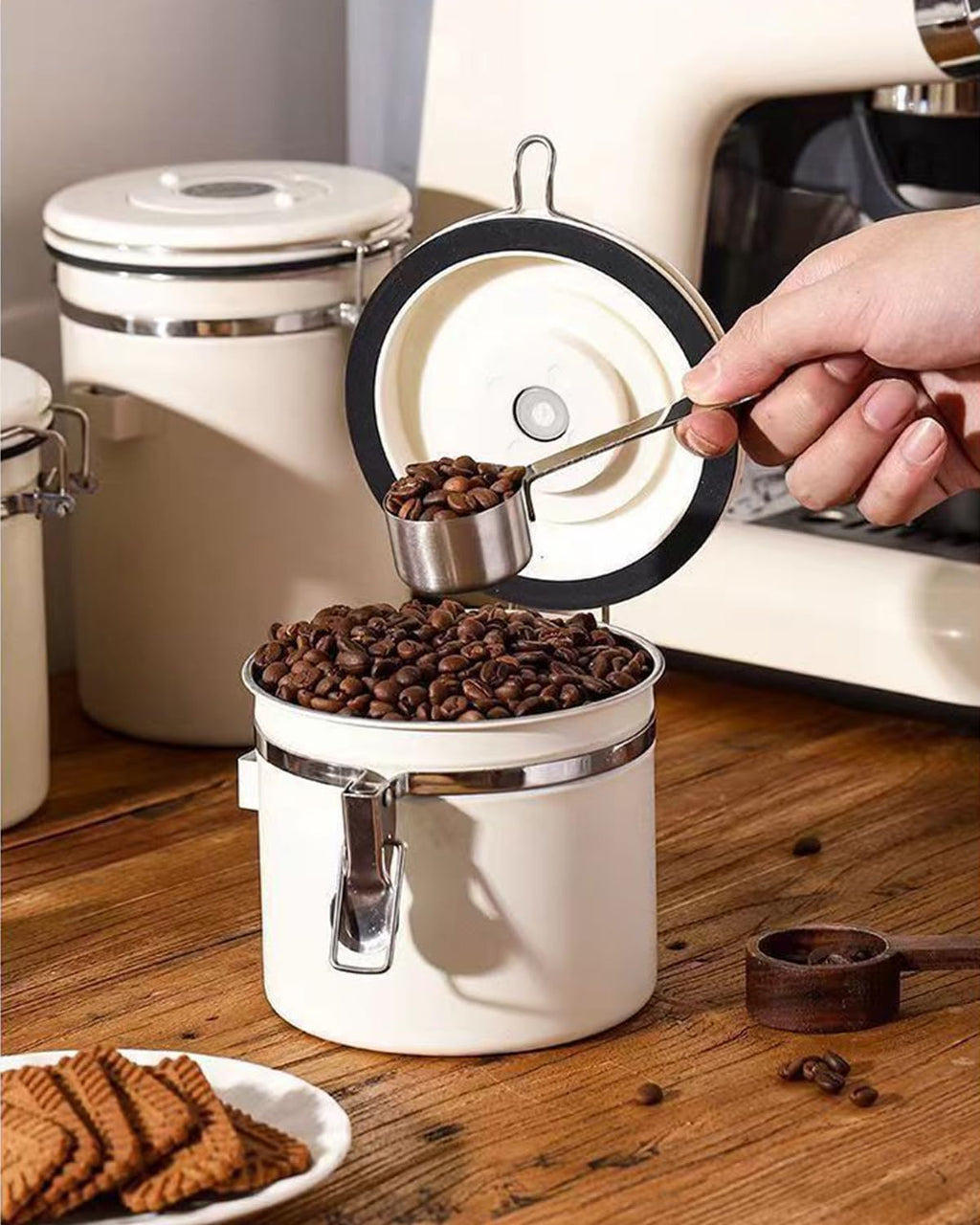 Etmdoeve Coffee Canister, Stainless Steel Coffee Bean Storage Container