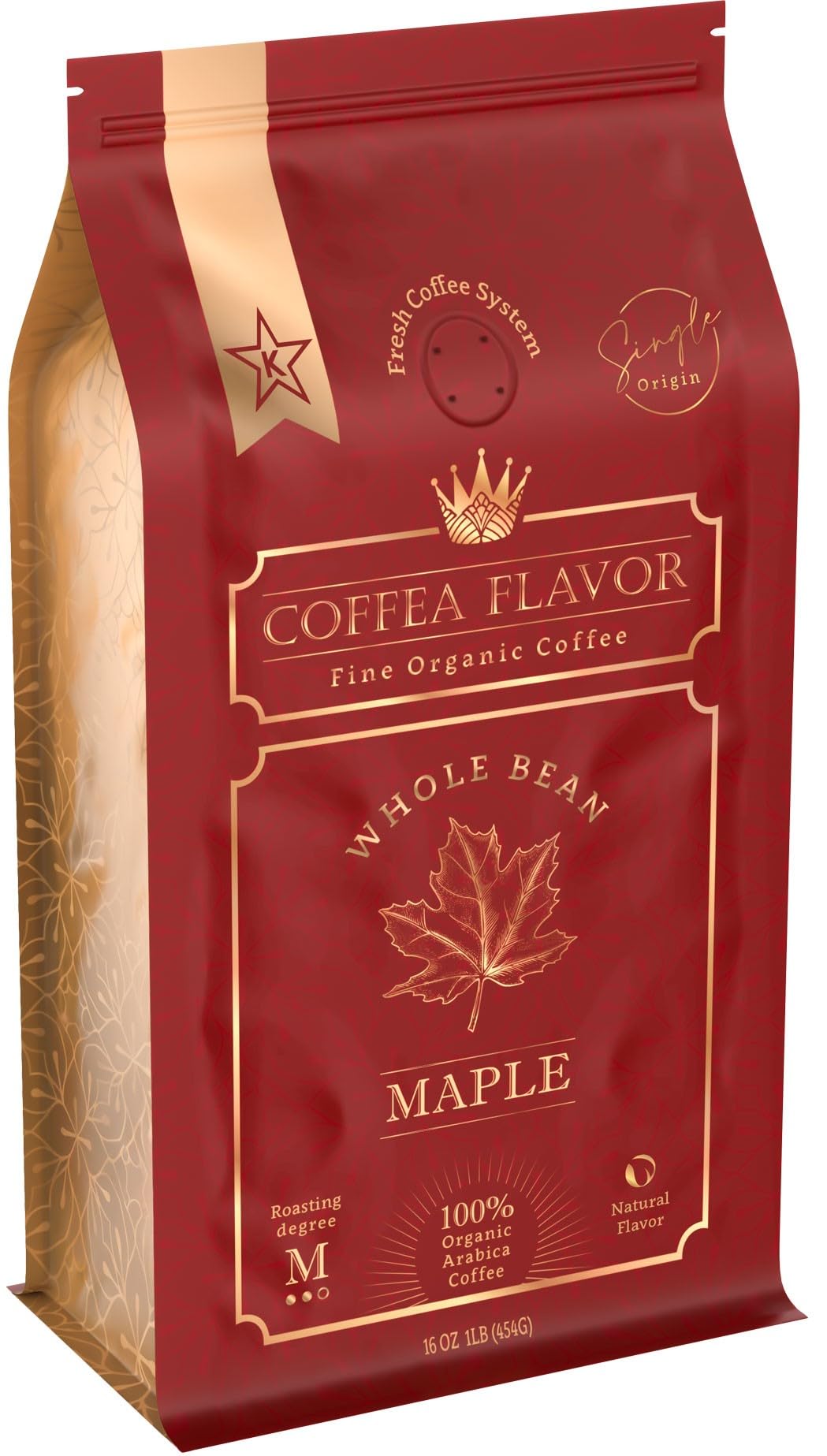 Organic Whole Bean Coffee Medium Roast (16oz) - Maple Flavored