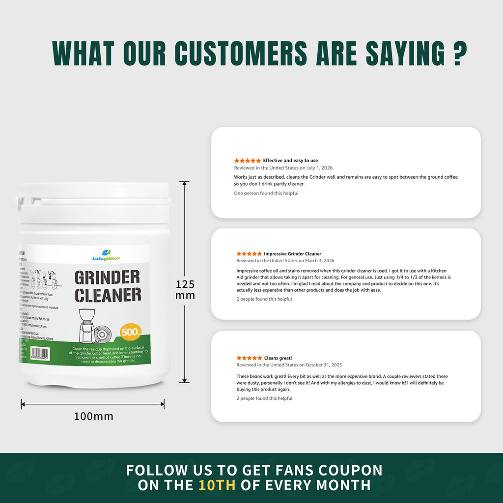 Professional Coffee Grinder Cleaning Tablets 500g Natural Food Safe