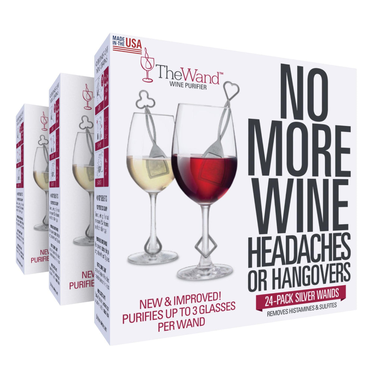 PureWine The Wand Wine Purifier, Removes Histamines & Sulfites - 30 Wands