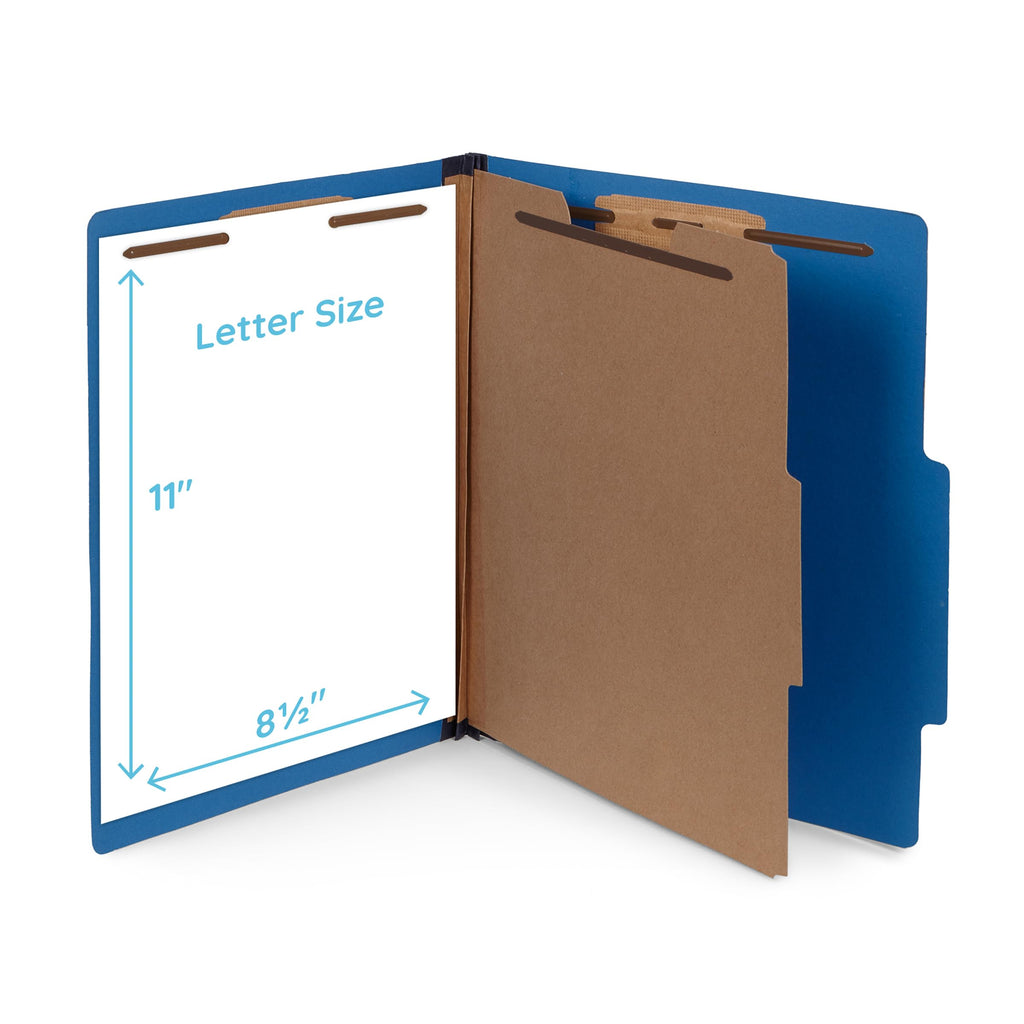 Blue Summit Supplies 10 Dark Blue Classification Folders, 1 Divider, Letter