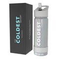 Coldest Insulated Water Bottle with Straw Lid - Stainless Steel Metal Insulated Bottle for Men & Women (Supernova Silver Glitter, 18 oz)