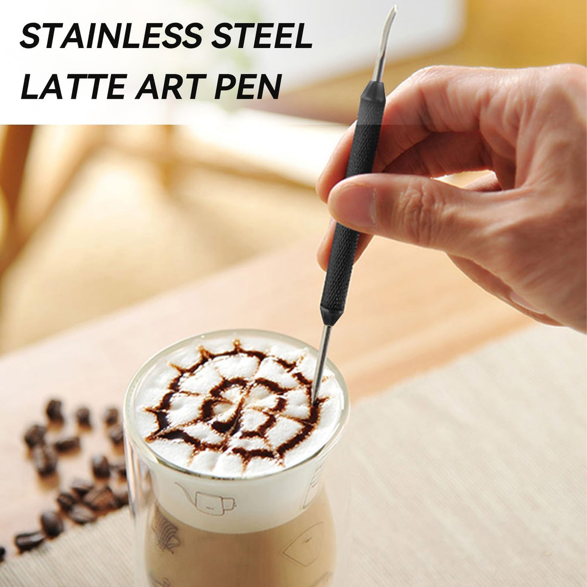 Latte Art Pen, 2PCS Coffee Art Pen Coffee Fancy Stitch Barista Tool