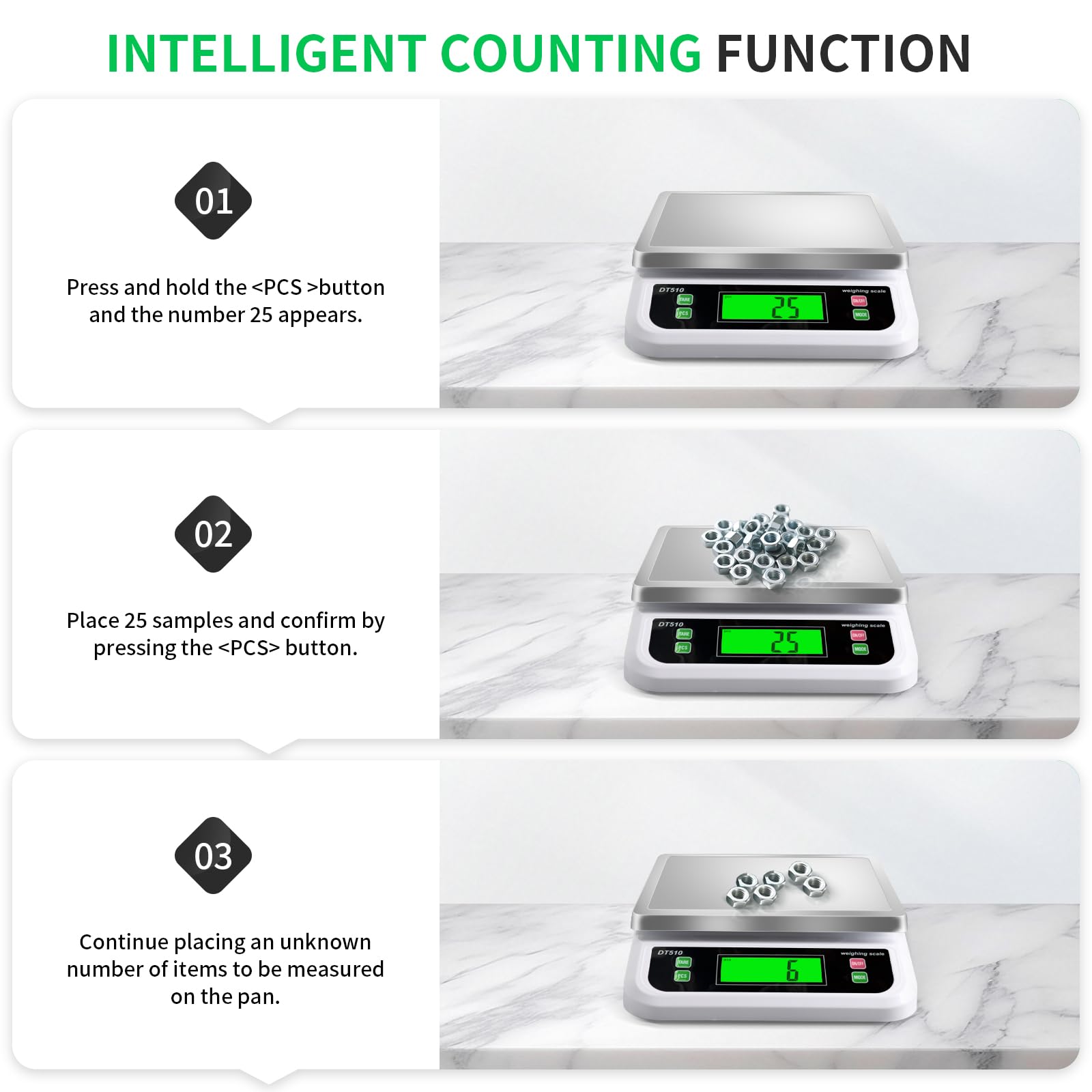LNXDMWMS Large Digital Kitchen Scale 40kg/88lbs with Tare and PCS Funtion