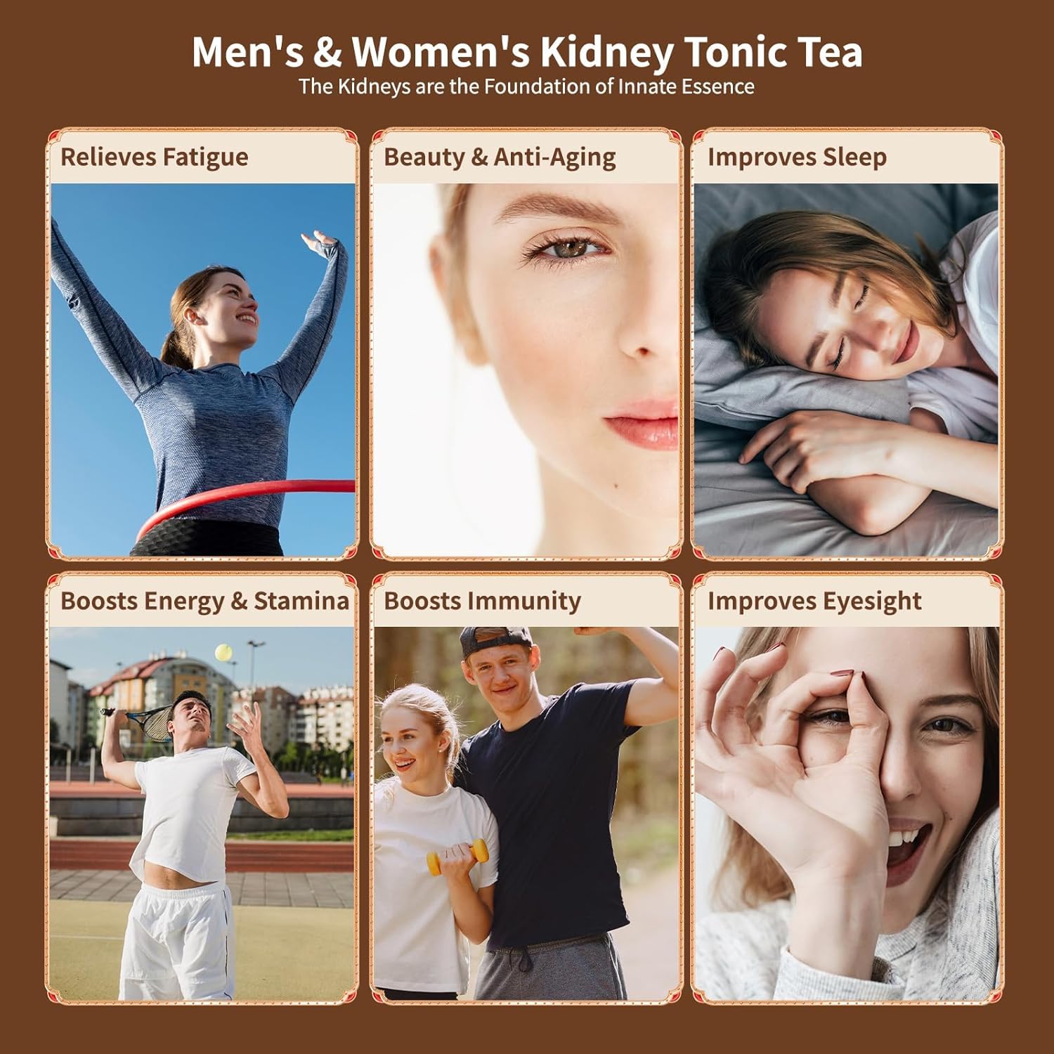 Ginseng Five Treasures Kidney Tea, Traditional Chinese Herbal TeaBags, Natural Kidney Cleanse Detox Tea for Women & Men, 7 Precious Ingredients Formula (2 Pack/50 Bags)