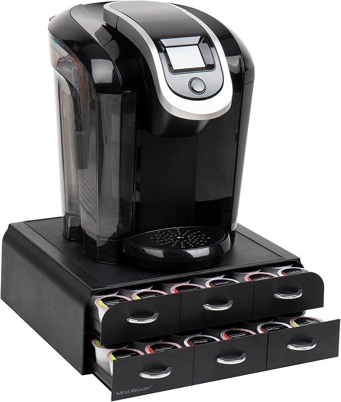 Mind Reader Single Serve Coffee Pod Organizer with 3 Drawers, 36 Pod Capacity, Countertop