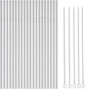 25 Piece Set Stainless Steel Straws Long 8.5 Inch Drinking Metal Straws Reusable Drinking Straws for 20 OZ (20 Straight| 5 Brushes)