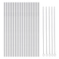 OKGD 25 Piece Set Stainless Steel Straws Ultra Long 10.5 Inch Drinking Metal Straws Reusable Drinking Straws for 20 30 OZ (20 Straight| 5 Brushes)