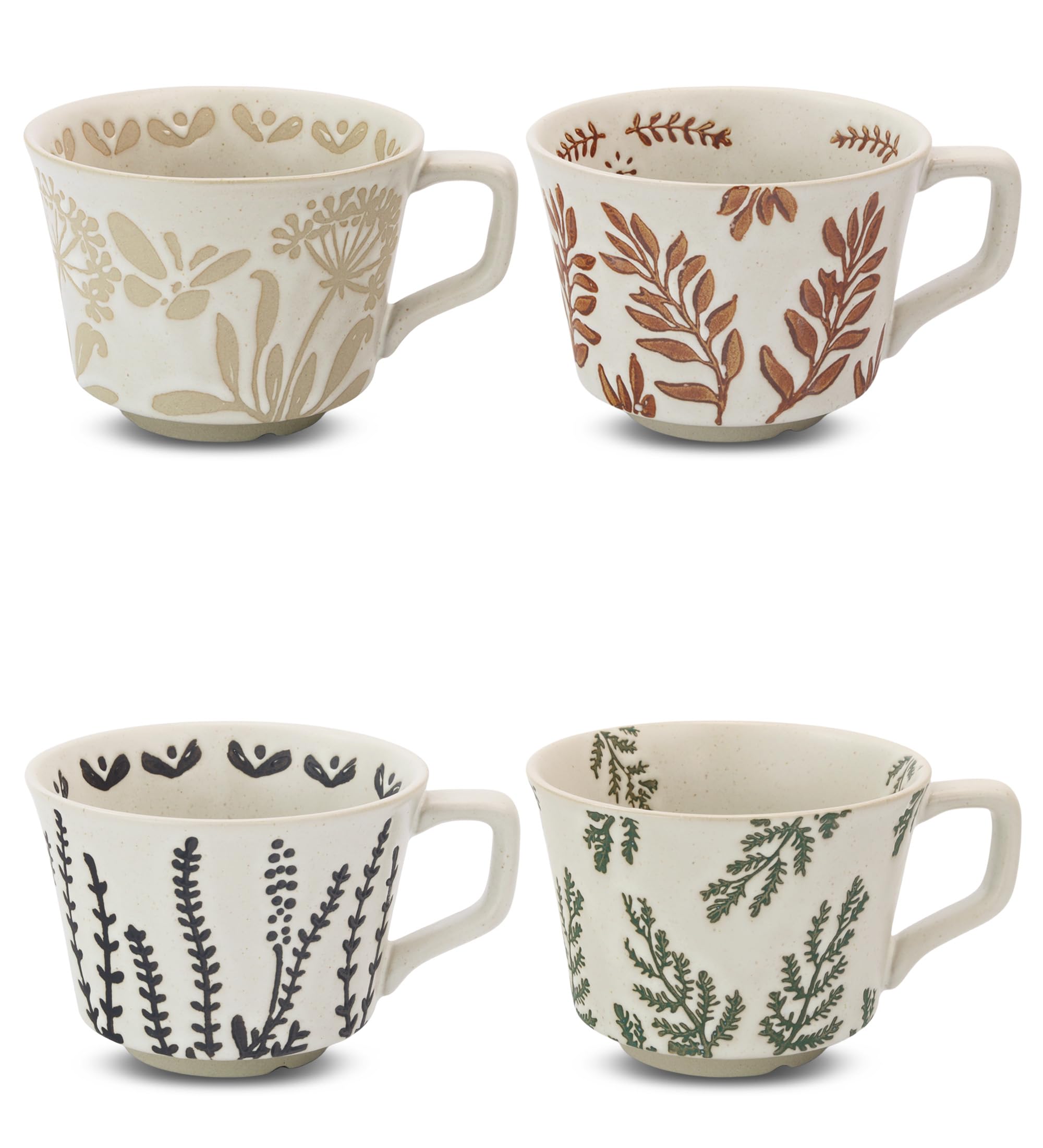 LINVIA 11 oz Ceramic Coffee Mug, Stoneware Teacup with Handle