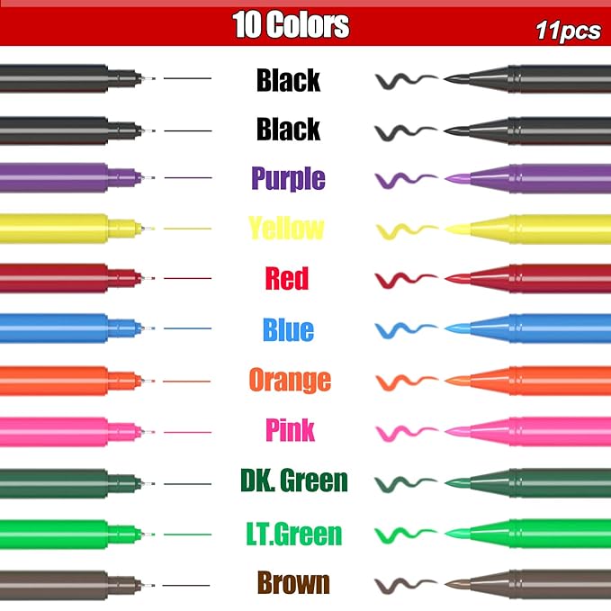 Edibleink Edible Markers - 11Pcs Ultra Fine 0.5mm Food Coloring Pens