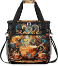 coffee beans cup cartoon Coffee Maker Carring Bag Travel Carrying Storage Tote Bag Compatible with Keurig K-Mini or K-Mini Plus Portable Single Serve Coffee Brewer Case with Pockets for K-cup Pods