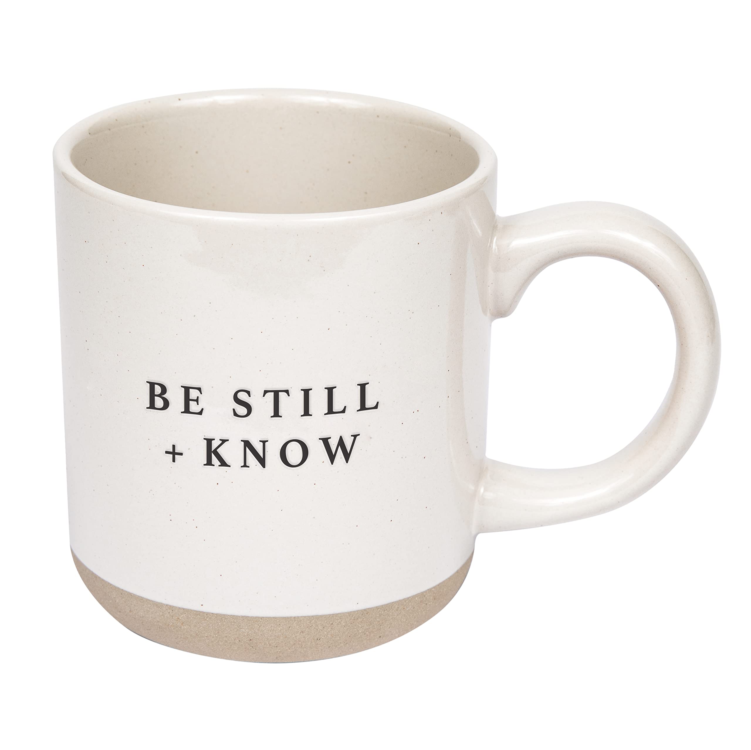Sweet Water Decor Be Still and Know Mug - Religious Christian Coffee Mug - Inspirational Bible Verse - 14oz Stoneware Coffee Cup - Microwave & Dishwasher Safe