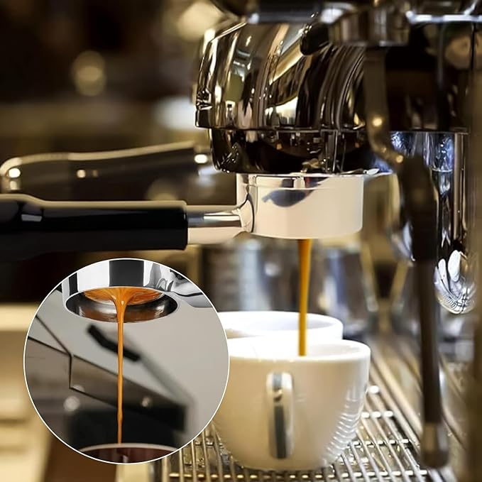 58mm Bottomless Portafilter, Professional Stainless Steel Portafilter 2 Ears for 58 Gaggia Machines Stainless Steel Basket Included Espresso Machine Accessories