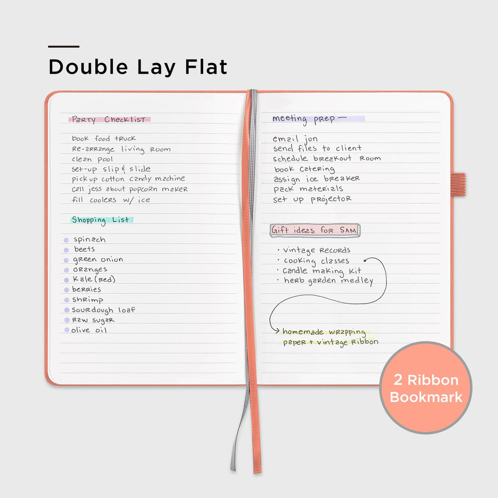 &And Per Se Lined Journal Notebook, 160 Pages, A5 5.7 x 8 inches College Ruled Thick Paper Notebook Journals for Writing, Hardcover Notebooks for Women Men Office School (1 Pack, Peach Pink)