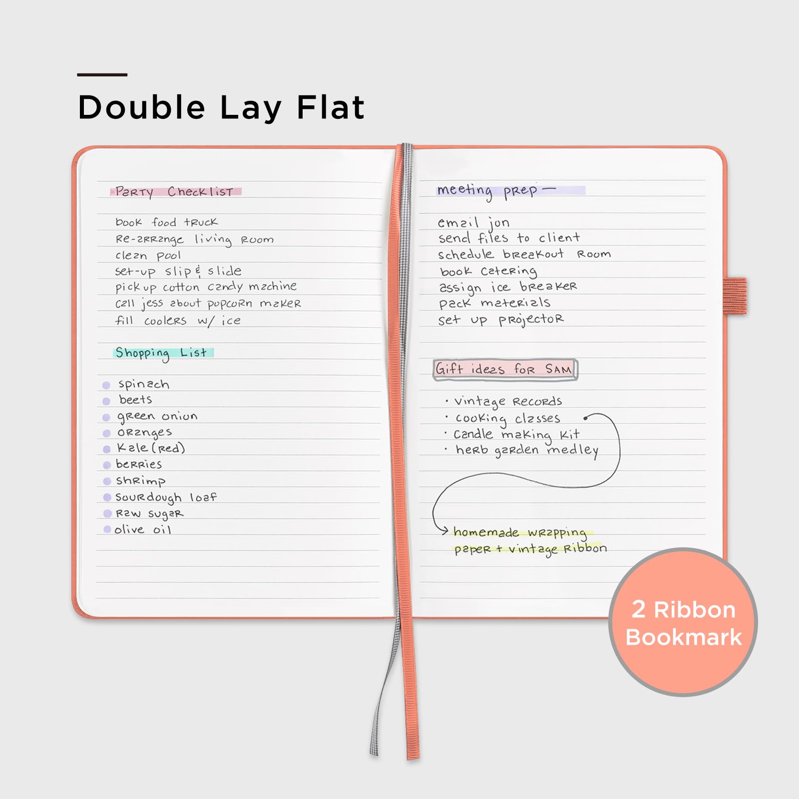 &And Per Se Lined Journal Notebook, 160 Pages, A5 5.7 x 8 inches College Ruled Thick Paper Notebook Journals for Writing, Hardcover Notebooks for Women Men Office School (1 Pack, Peach Pink)