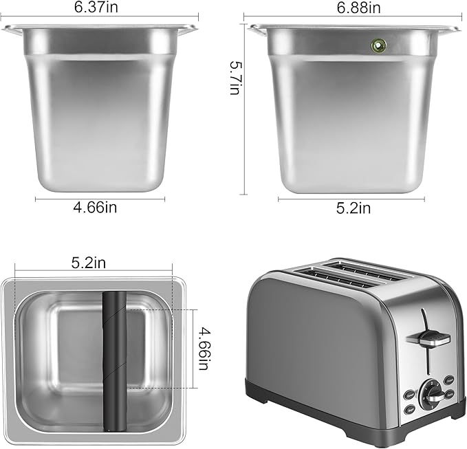 TECHSHARE Stainless Steel Coffee Knock Box, Square Espresso Knock Box, Large Capacity Coffee Accessories, Easy to Clean Espresso Accessories for Home, Kitchen, Cafe, and More