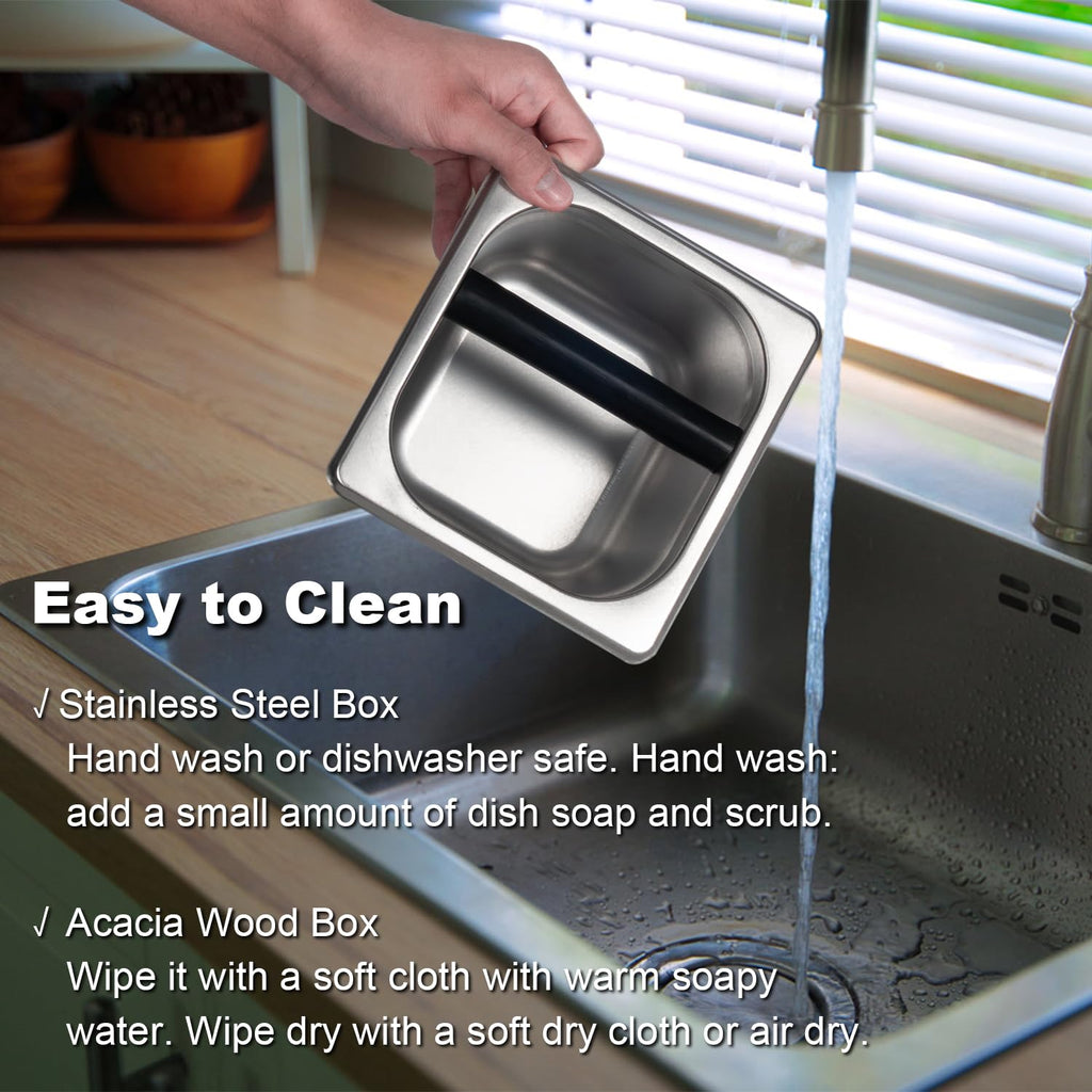 Espresso Knock Box Coffee Puck Dump Bin Grounds Accessories Tamping Station