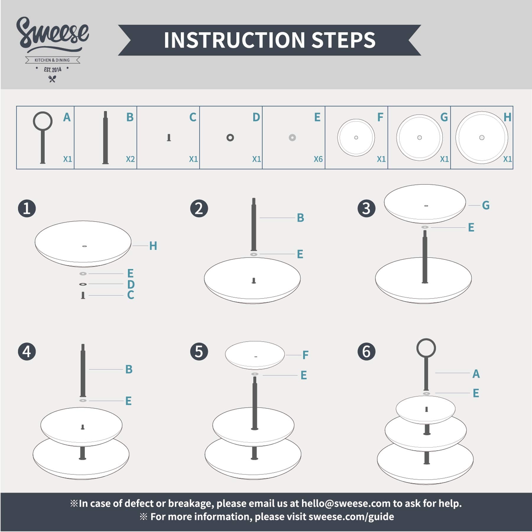 Sweese 3 Tier Cupcake Stand- White Porcelain Cake Stand- Dessert Stand, Tiered Serving Trays for Parties