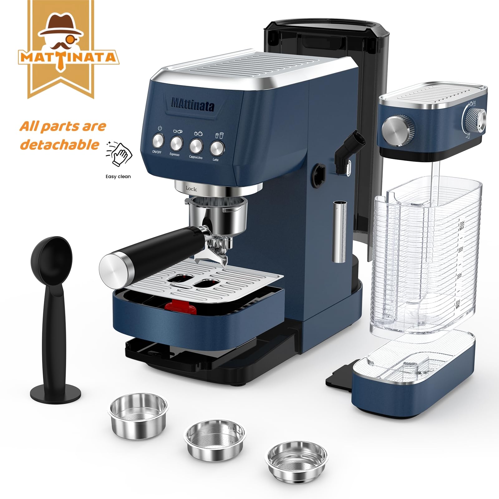 MAttinata 1632L Espresso Machine, Cappuccino Machine with Auto Milk Frother