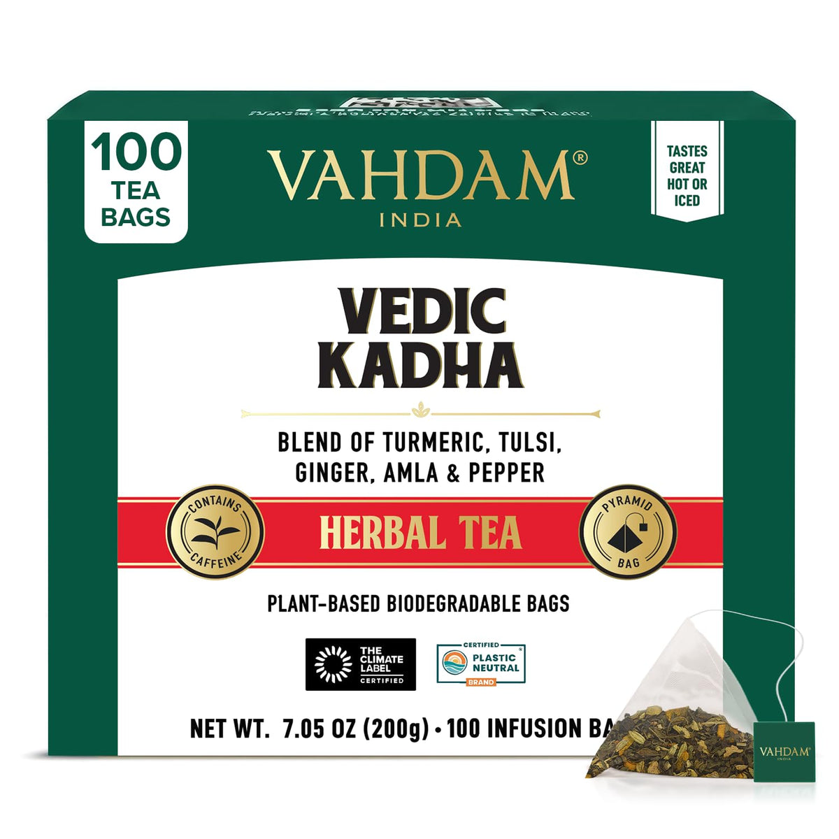 VAHDAM Earl Grey Tea Bags (100 Count)Bergamot Black Tea in Pyramid Tea Bags