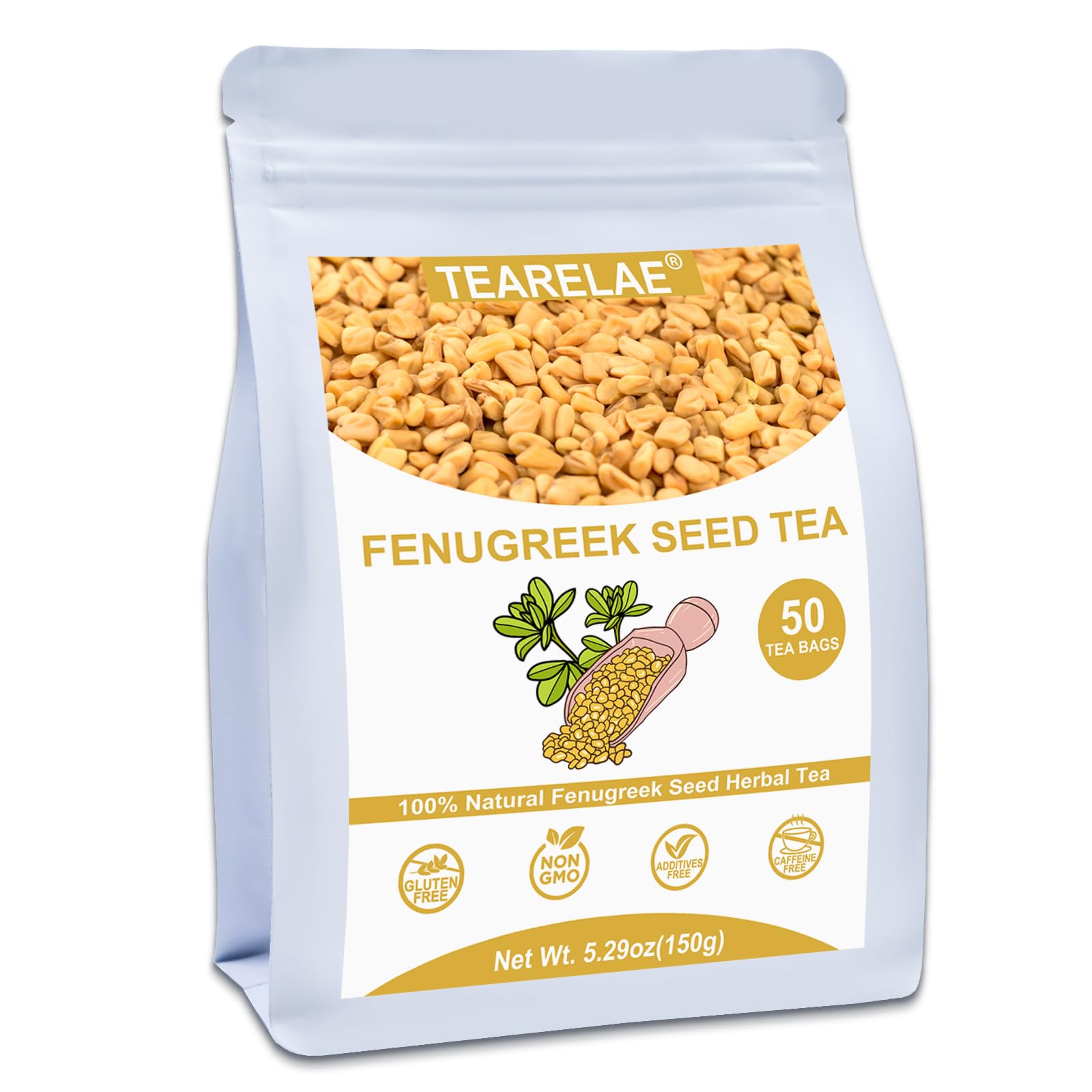 TEARELAE - Fenugreek Tea Bags, 50 Count, Fenugreek Seed Tea