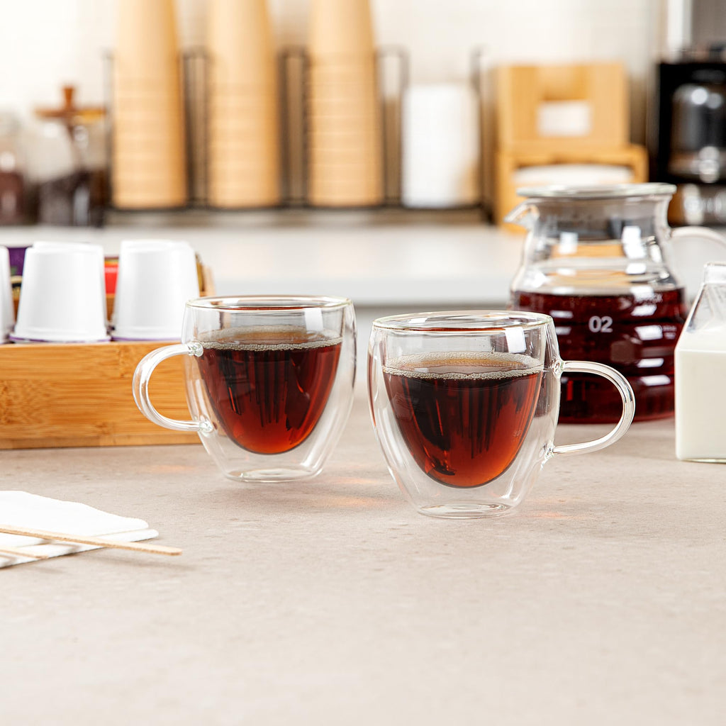 Restaurantware 5 oz Professional Glass Coffee Cup, 2 Pack
