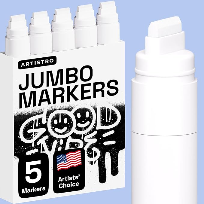 ARTISTRO Black Paint Pens - Jumbo Tips - Set of 5