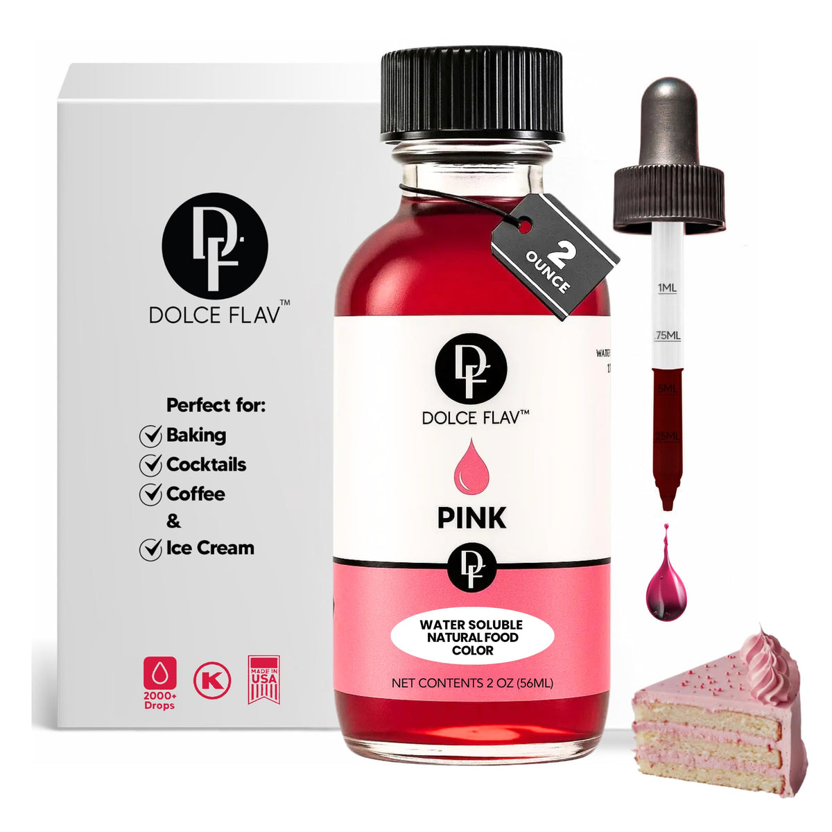 Dolce Flav Natural Purple Food Coloring, Huito & Red Radish, 2oz, Dye-Free