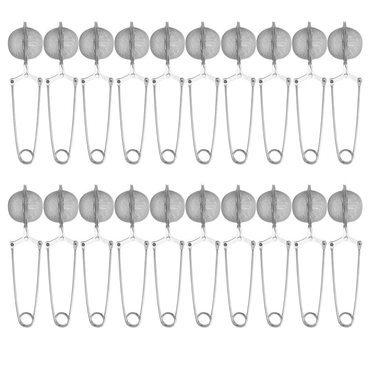 Voittozege Premium Stainless Steel Tea Infuser 20 Pcs Snap Ball Filter
