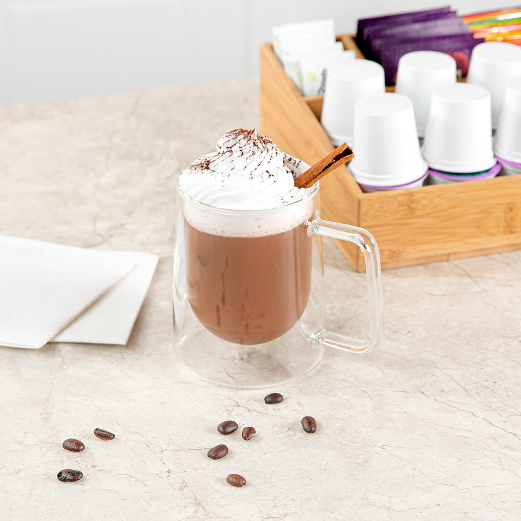 Restaurantware 10 oz Professional Glass Coffee Mug, 2 Pack