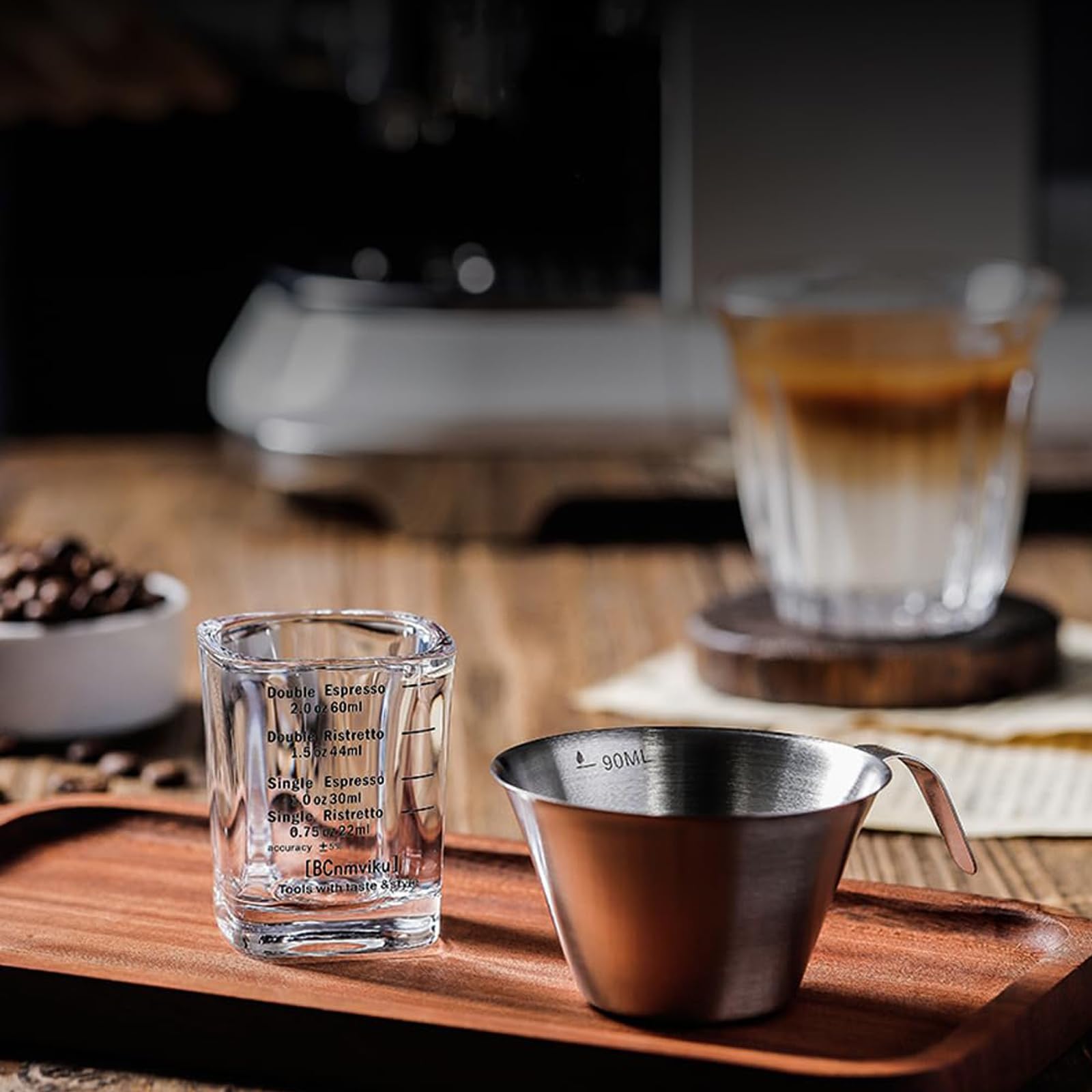 NCnnwovf Espresso Shot Glasses, 26-Incremental Measurement, 2 OZ / 60ML (Sturdy-2 pack)