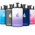 HYDRO CELL Stainless Steel Insulated Water Bottle with Straw - For Cold & Hot Drinks - Metal Vacuum Flask with Screw Cap and Modern Leakproof Sport Thermos for Adults (Lavender/White 14oz)
